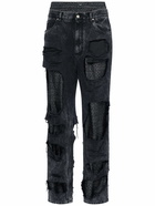 DOLCE & GABBANA - Distressed & Layered Denim Jeans