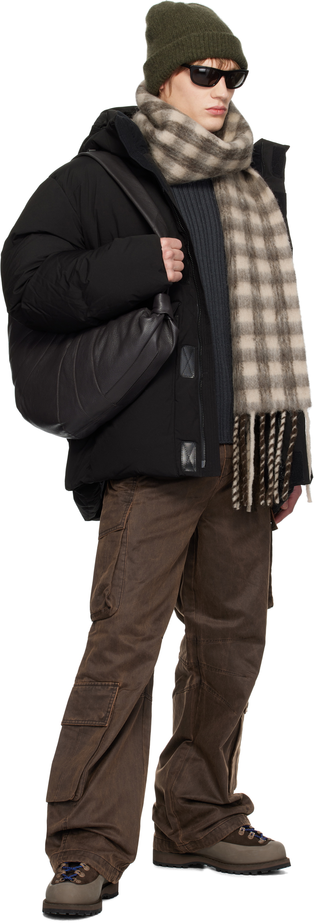 Holzweiler Brown & Beige Aster Check Scarf