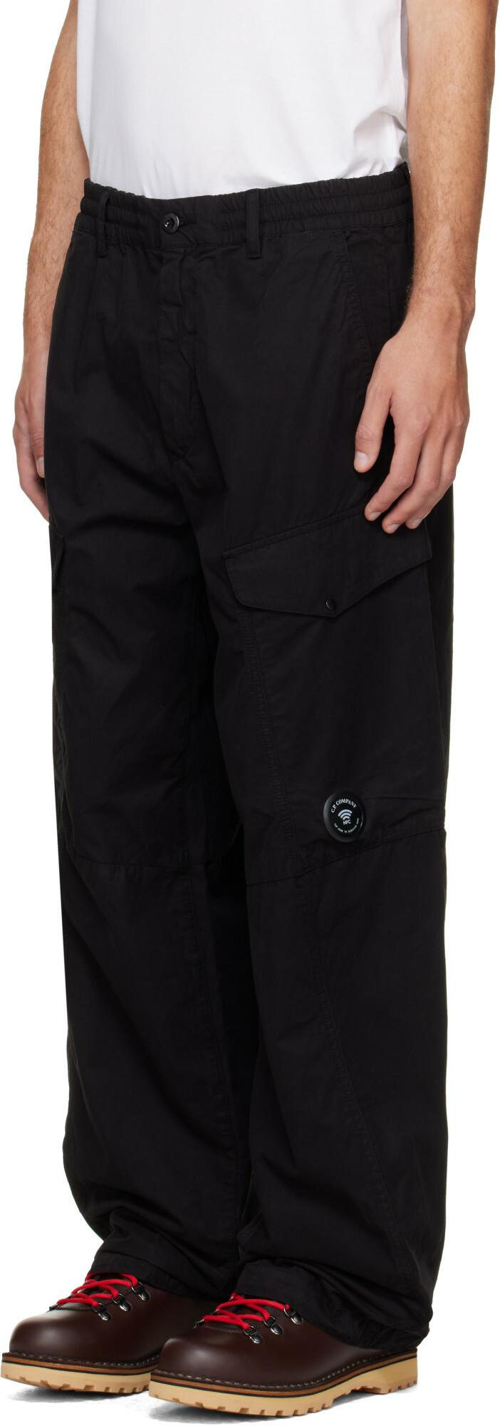 C.P. Company Black Micro-Reps Boxy Lens Cargo Pants