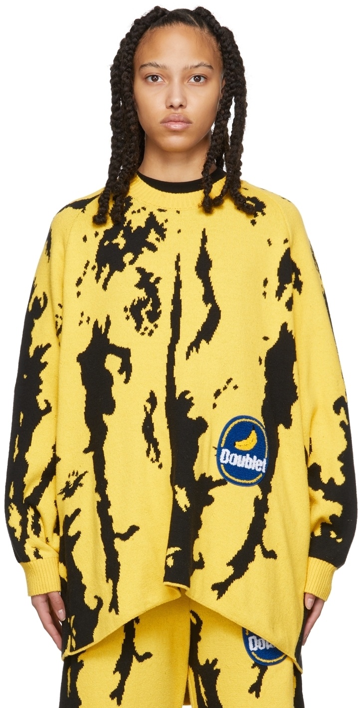 Doublet Yellow & Black Jacquard Banana Sweater Doublet