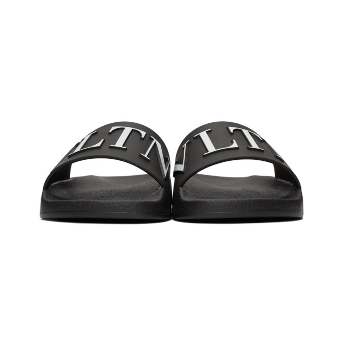 Valentino Black Valentino Garavani VLTN Slides
