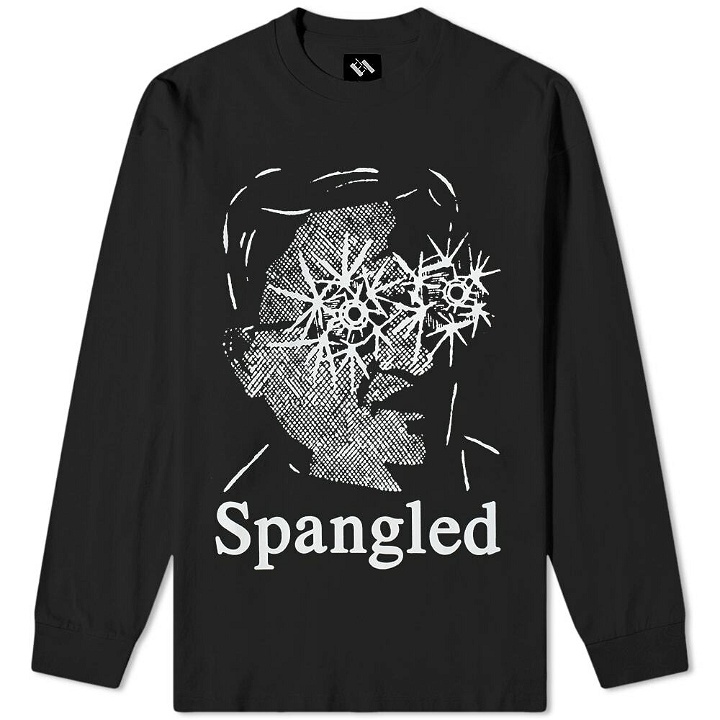 Photo: The Trilogy Tapes Men's Long Sleeve Spangled T-Shirt in Black