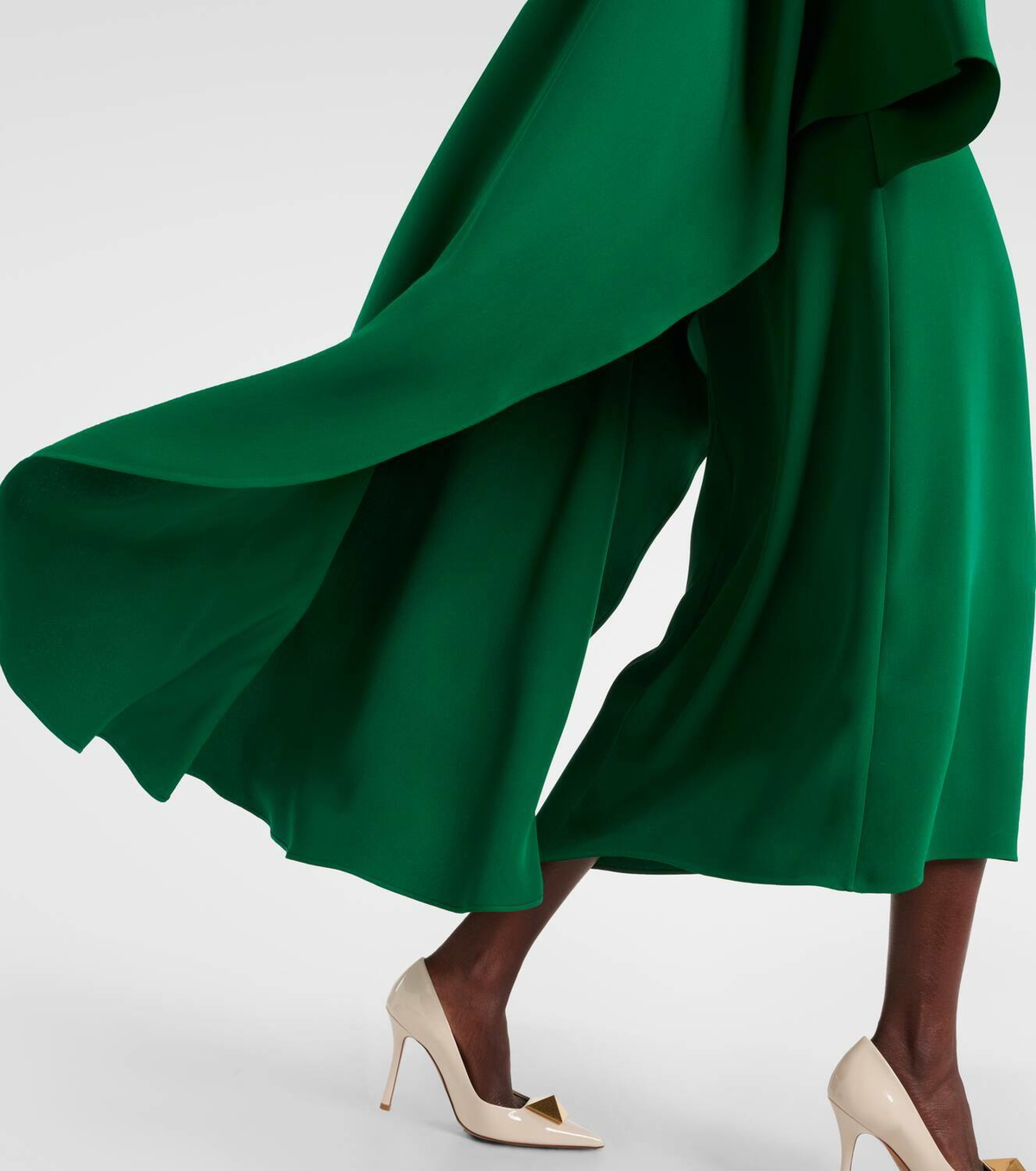 Valentino Caped silk midi dress