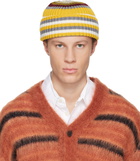 Marni Yellow & Gray Striped Ribbed Beanie