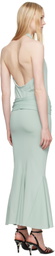 Conner Ives Blue Shell Belt Maxi Dress