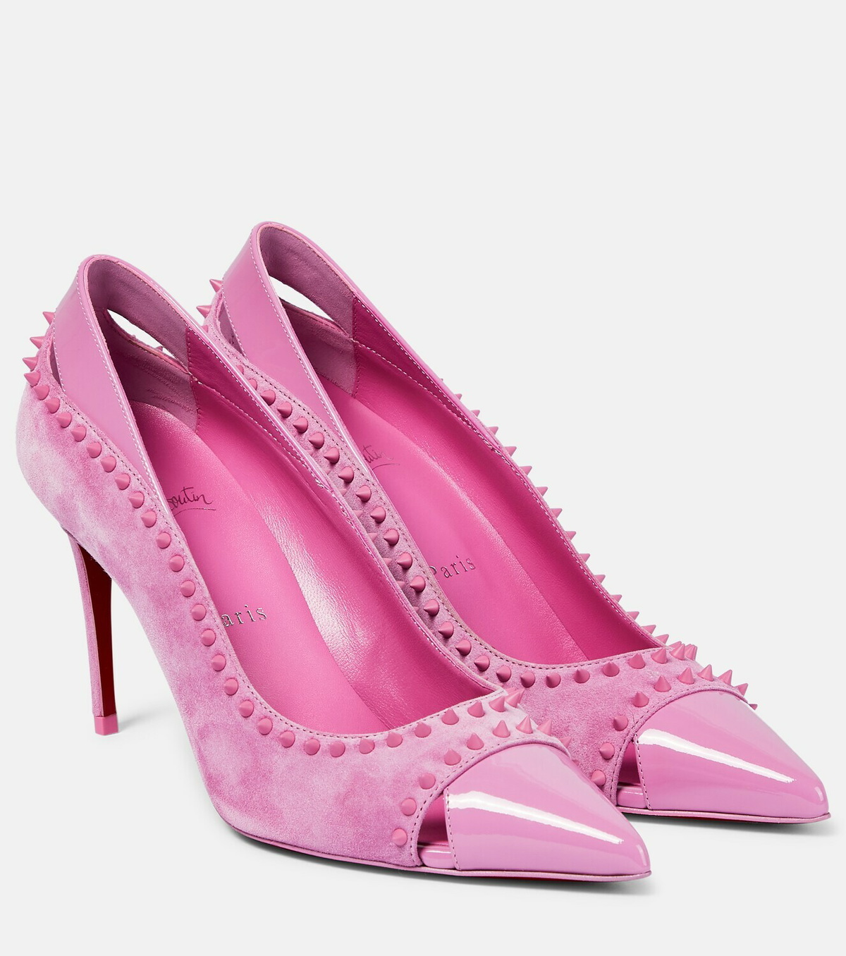 すぐ届く♪Christian Louboutin*Duvette Spikes 85mmレザー黒 Duvette Spikes 85 leather pumps in black - Christian