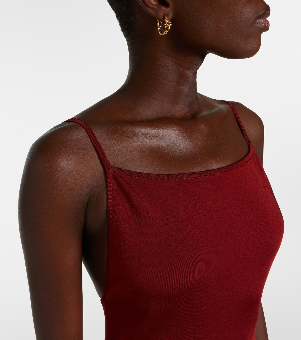 Ferragamo Ribbed-knit jersey midi dress
