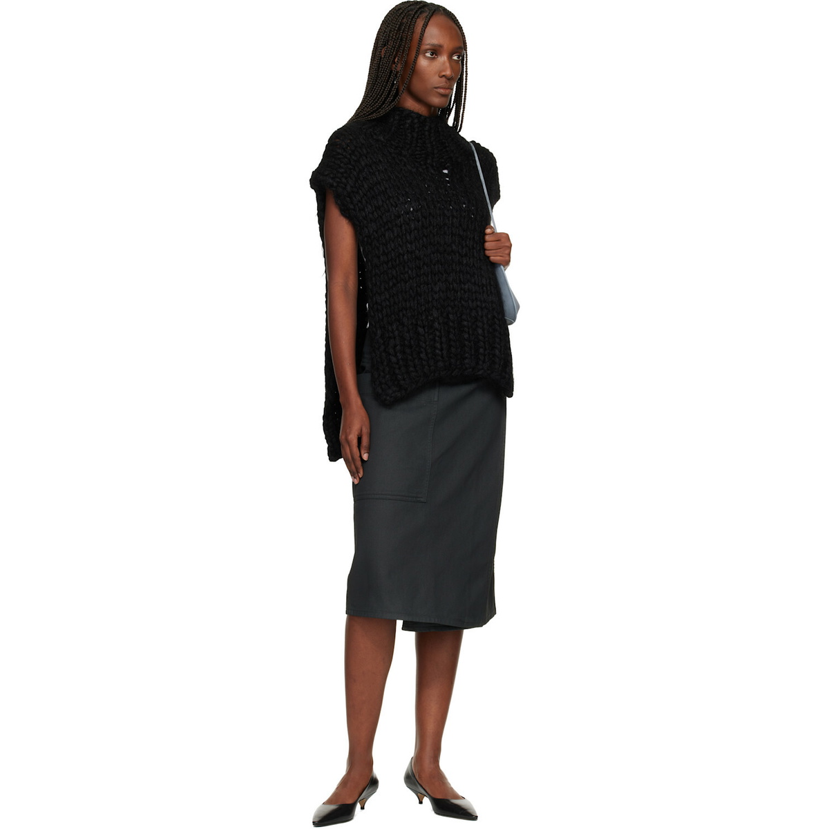 ISSEY MIYAKE Black November Silk Mohair Hand-Knit Vest