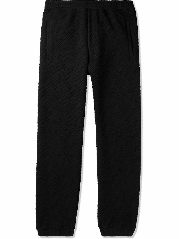 Photo: Fendi - Tapered Logo-Embroidered Jersey Sweatpants - Black