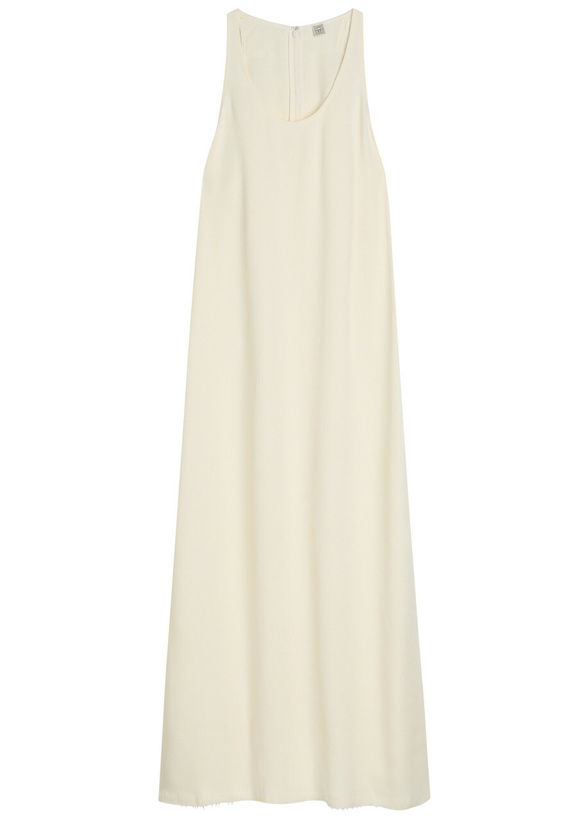 Photo: Toteme Scoop-neck Woven Midi Dress Beige