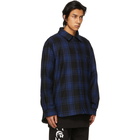 VETEMENTS Blue Flannel Padded Shirt