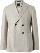 Zegna - Double-Breasted Woven Blazer - Neutrals