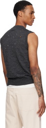 MM6 Maison Margiela Gray Wool Sweater Vest