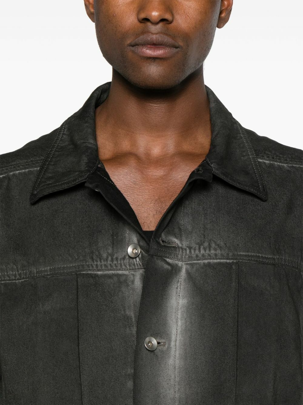Rick Owens Black Washed Denim Jacket Rick Owens