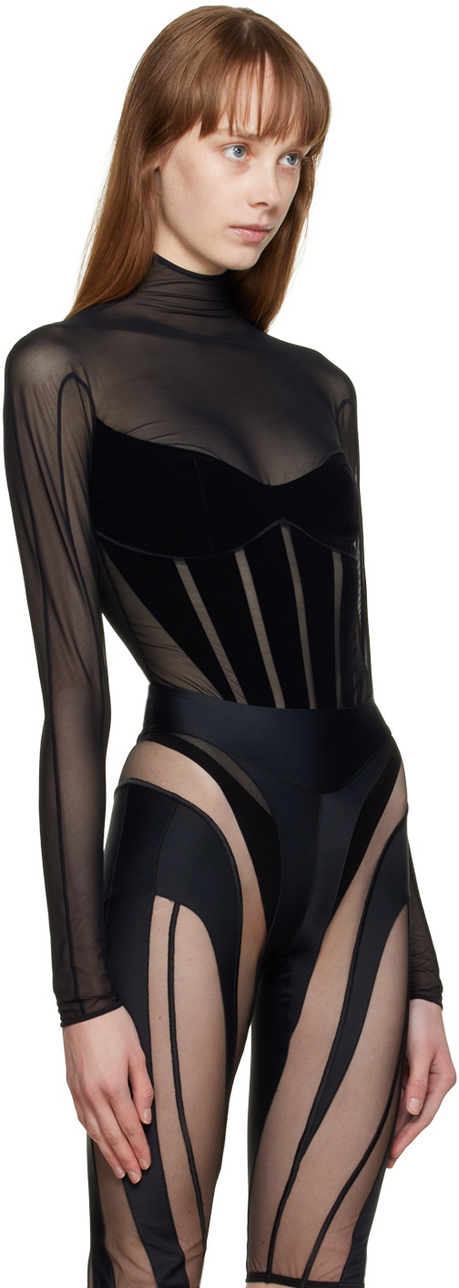 Wolford Black Mugler Edition Bodysuit Wolford