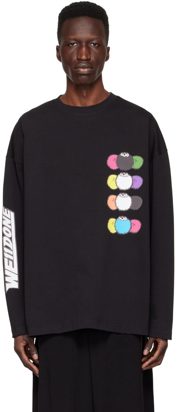 Photo: We11done Black Cotton Long Sleeve T-Shirt