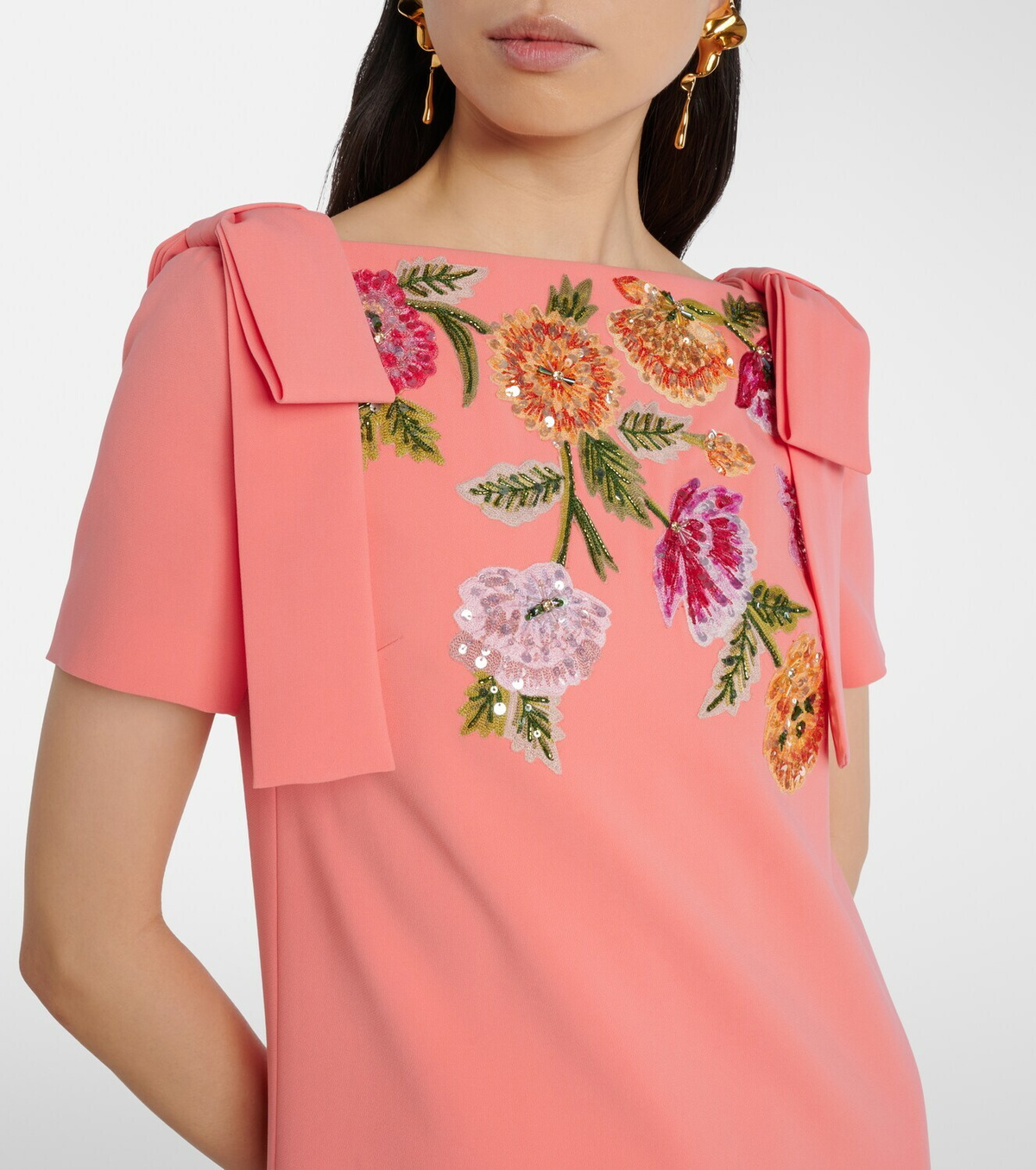 Carolina Herrera Bow-detail embellished floral gown