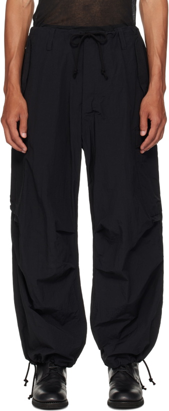 Photo: Y's For Men Black Nylon Weather Cargo Pants