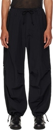 Y's For Men Black Nylon Weather Cargo Pants