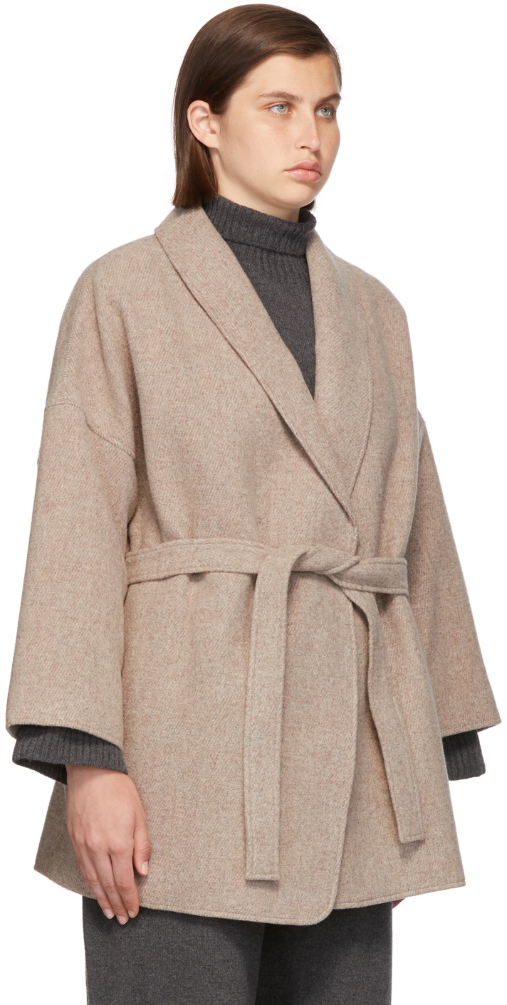 Blossom Taupe Wool Sol Robe Jacket