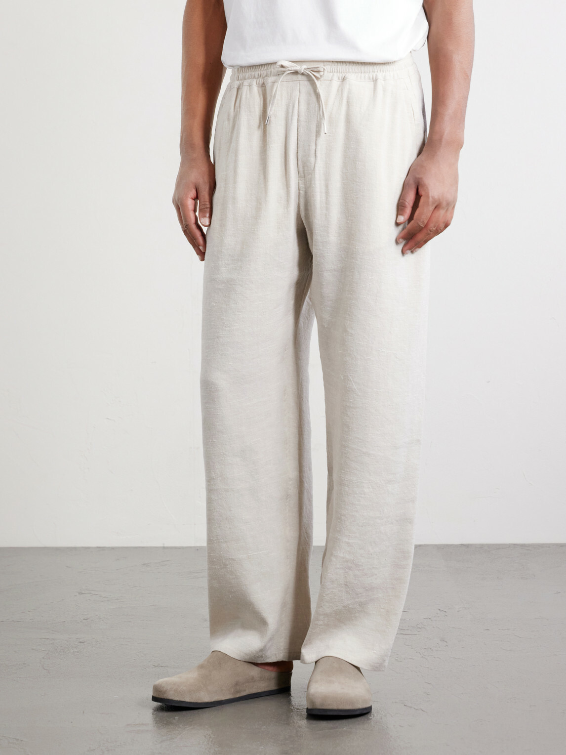 A Kind Of Guise - Samurai Straight-Leg Linen and Silk-Blend Drawstring Trousers - Neutrals