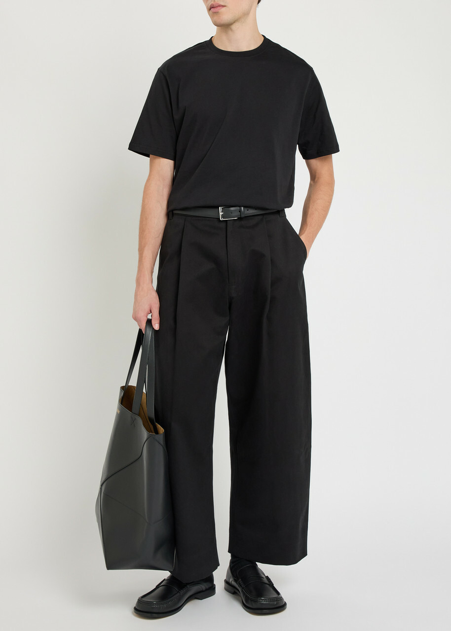 Studio Nicholson Branded Cotton T-shirt Black
