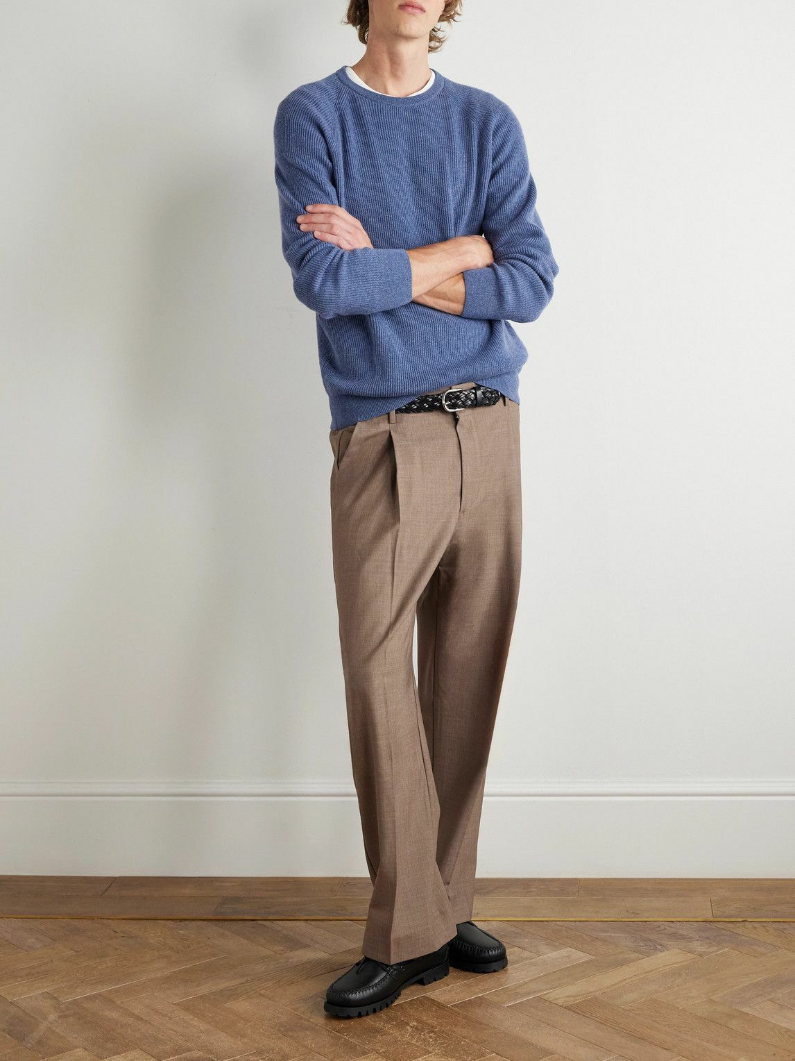 Peter Millar - Ribbed Cashmere-Blend Sweater - Blue