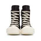 Rick Owens Black and Off-White High-Top Sneakers