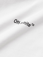 Off-White - Logo-Print Cotton-Jersey Hoodie - White