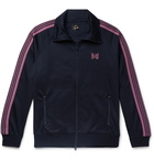 Needles - Striped Grosgrain-Trimmed Tech-Jersey Zip-Up Track Jacket - Blue