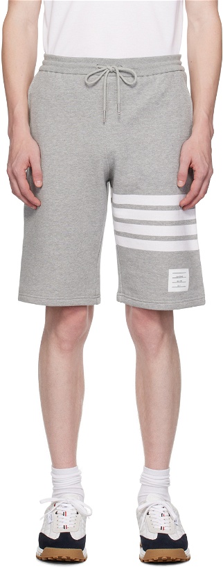 Photo: Thom Browne Gray 4-Bar Shorts