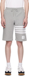 Thom Browne Gray 4-Bar Shorts