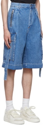 Balmain Blue Cargo Shorts