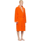 Versace Orange Cotton-Terry Jacquard Bathrobe