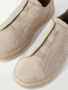 Zegna - Triple Stitch™ Leather-Trimmed Suede Slip-On Sneakers - Neutrals