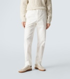Loro Piana Carlo cotton-blend straight pants