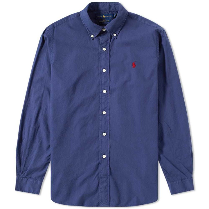 Photo: Polo Ralph Lauren Garment Dyed Button Down Twill Shirt Blue