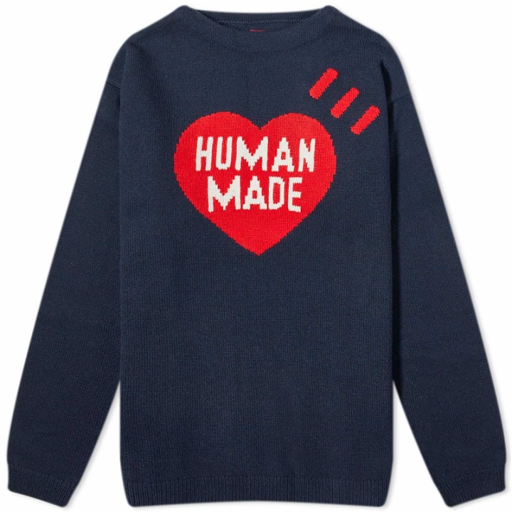 Photo: Human Made Men's Heart Knit Sweater in Navy