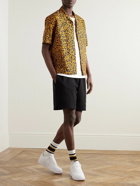 Palm Angels - Camp-Collar Cheetah-Print Linen and Cotton-Blend Shirt - Orange