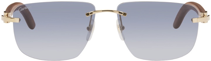 Photo: Cartier Brown & Gold Square Sunglasses