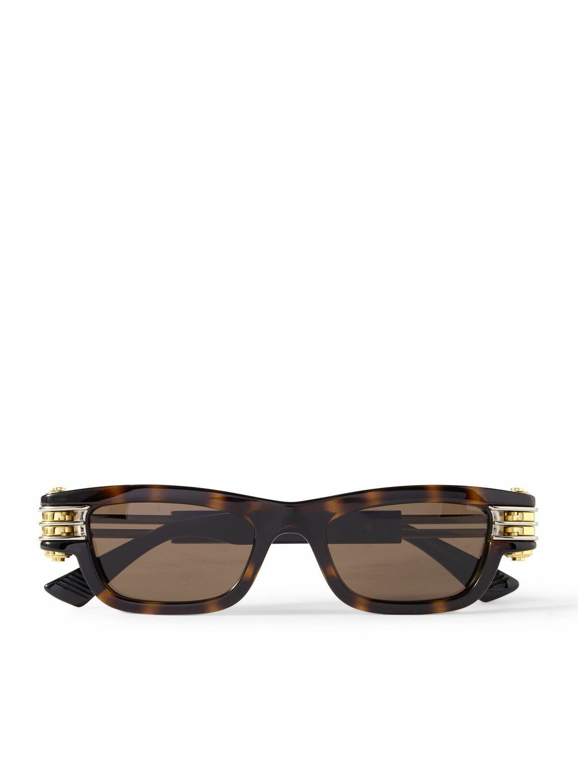 Bottega Veneta Tortoise Shell Sunglasses with Gold Details BOTTEGA VENETA EYEWEAR Embellished aviator-style  main image 4