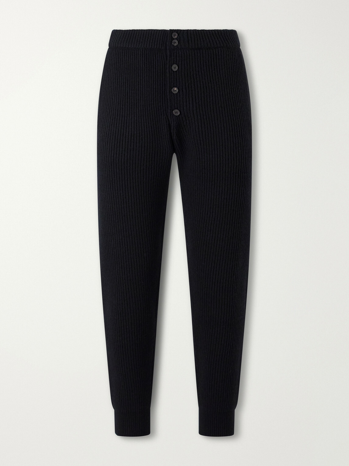 Dries Van Noten - Meru Tapered Ribbed Wool Sweatpants - Black
