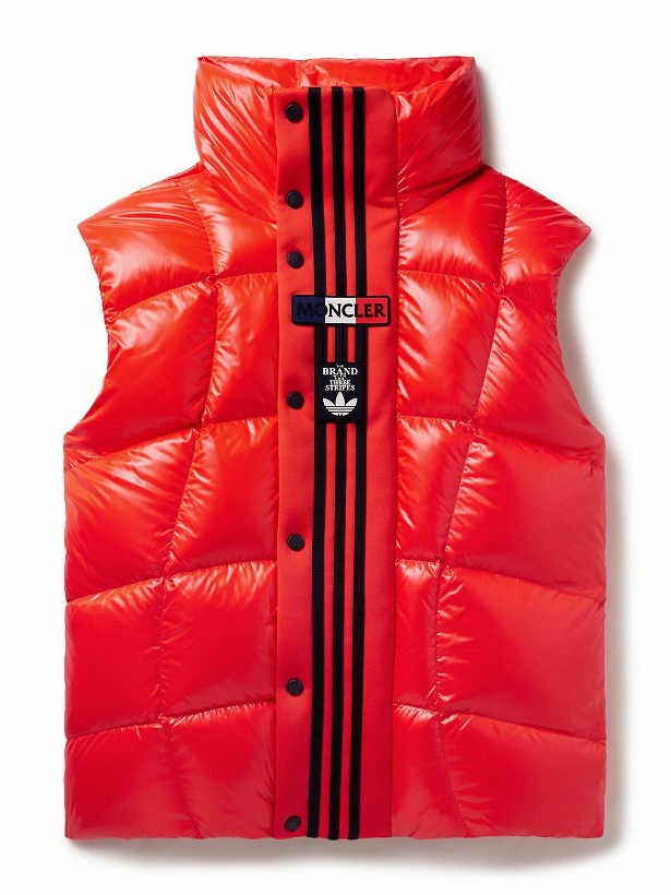 Photo: Moncler Genius - adidas Originals Tech Jersey-Trimmed Quilted Glossed-Shell Down Gilet - Orange