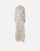 Pinko Long Shirt Dress With Swirl Print Cream/Black