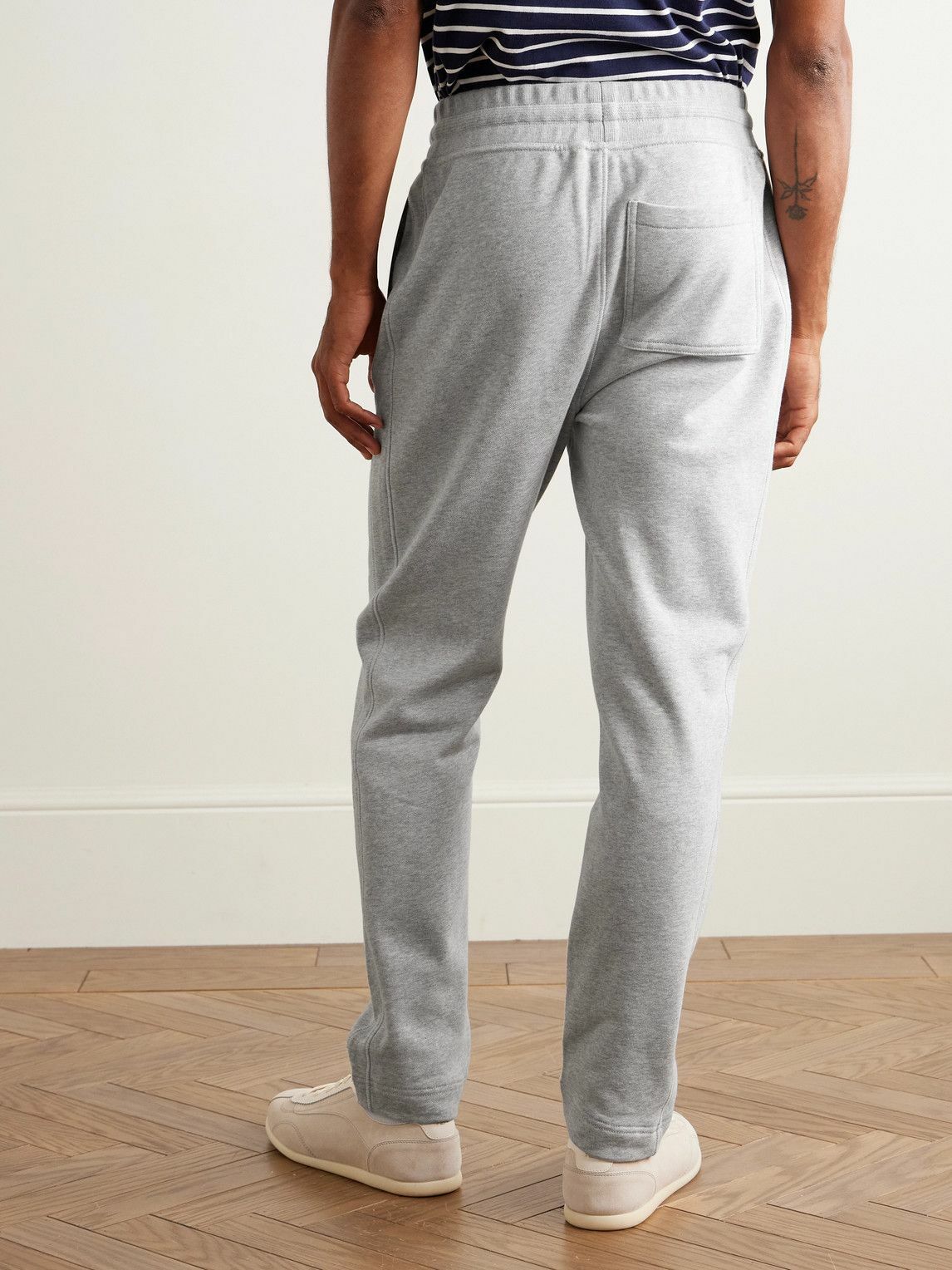 Mr P. - Slim-Fit Organic Cotton-Jersey Sweatpants - Gray
