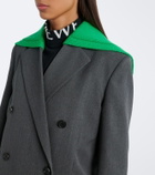 Loewe Paneled double-breasted wool blazer