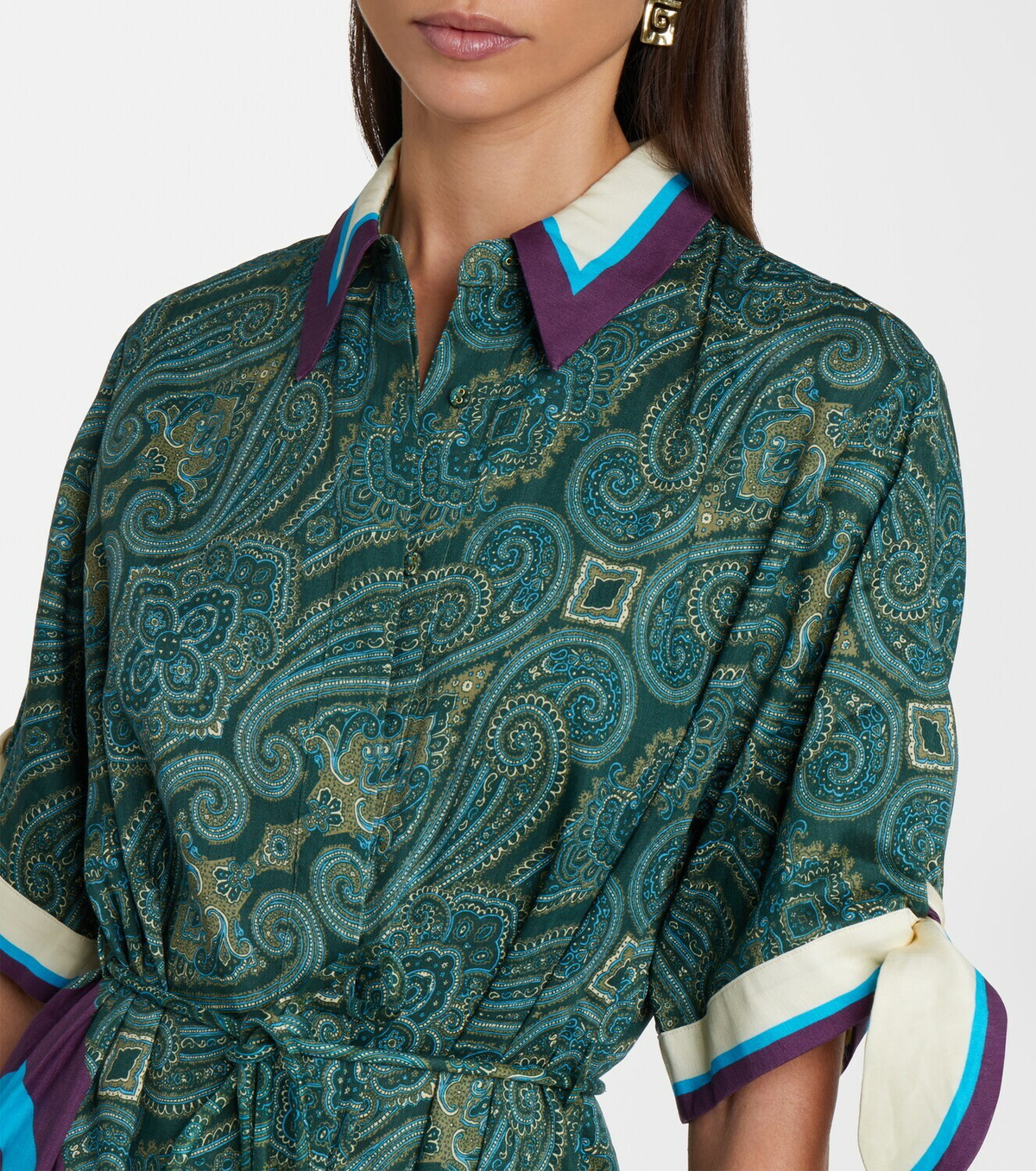 Alémais Joni printed linen-blend shirt dress