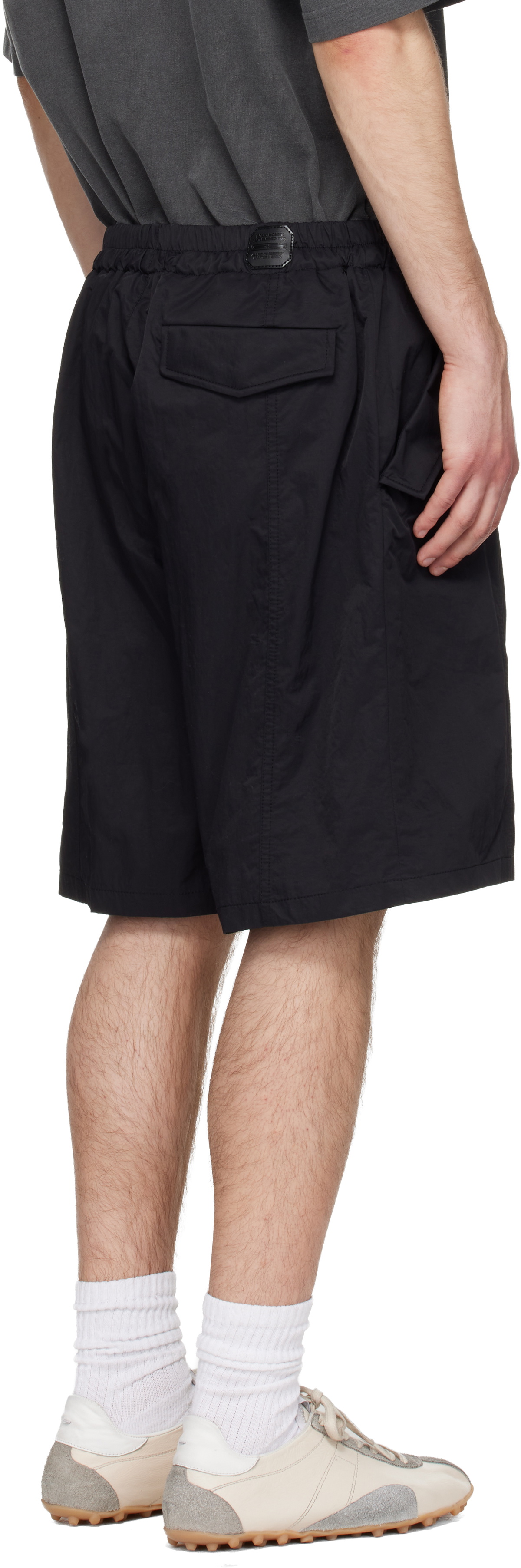 Solid Homme Black Nylon Shorts