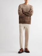 Mr P. - Dégradé Crocheted Cashmere and Wool-Blend Sweater - Brown