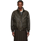 Dunst Brown Stand Collared Leather Jacket